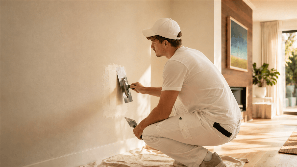 Wall repair and preparation before painting